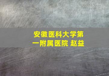 安徽医科大学第一附属医院 赵益